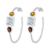 Ji-eun Multicolor Gemstone Earrings for Everyday Glam Multi multicolor Stud